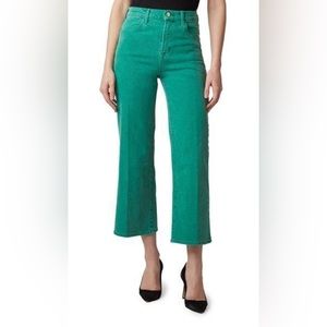 Emerald Green J Brand Cropped Wide Leg Jean
